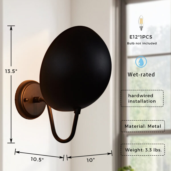 Brass Handcrafted Round Shade Sconce - Image 2
