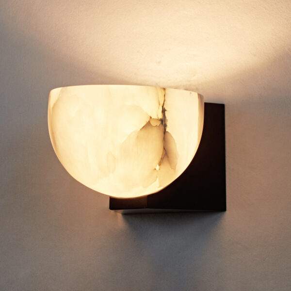Engraved Elegance Alabaster Sconce