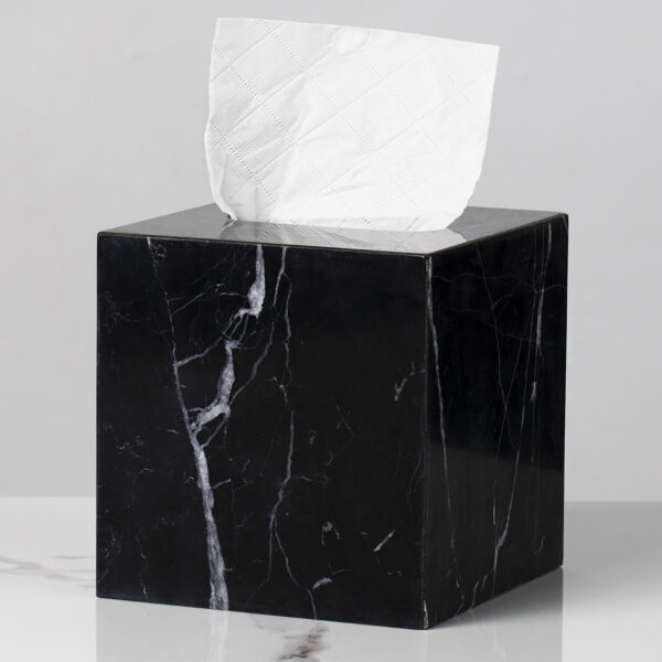 Handcrafted Black Marquina Marble Bath Accessories - Image 5