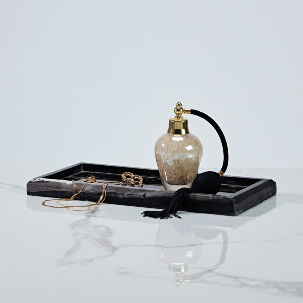 Silver Dragon Marble Luxe Vanity Tray