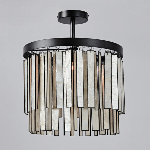 Brushed Brass Finish Capiz Shell Ceiling Light