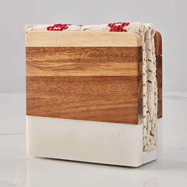 Modern Wood and Marble Napkin Holder - Image 12