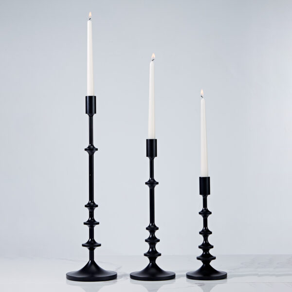 Modern Aluminum Taper Candle Holder with Powdercoated Finish