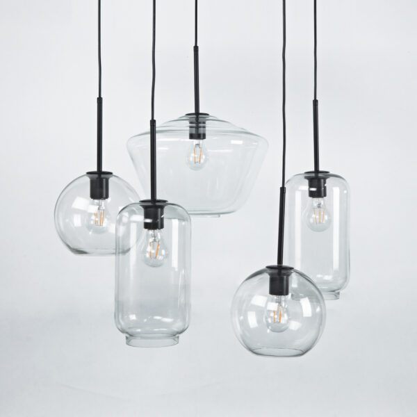 Adjustable Glass Shade Chandelier