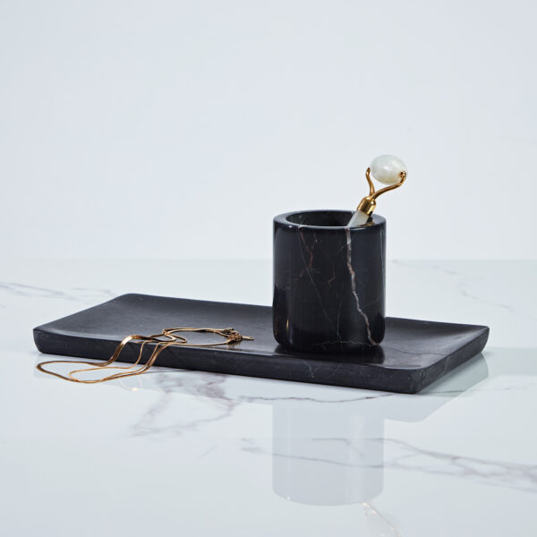 Handcrafted Black Marquina Marble Bath Accessories - Image 14