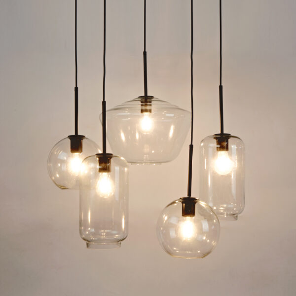 Adjustable Glass Shade Chandelier - Image 6