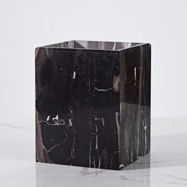 Silver Dragon Marble Luxe Trash Can/Wastebasket