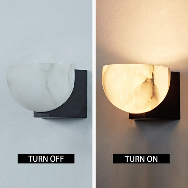 Engraved Elegance Alabaster Sconce - Image 4