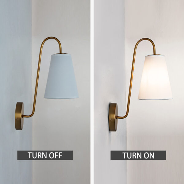 Elegant Design Minimalist Sconce with Linen Shade - Image 5