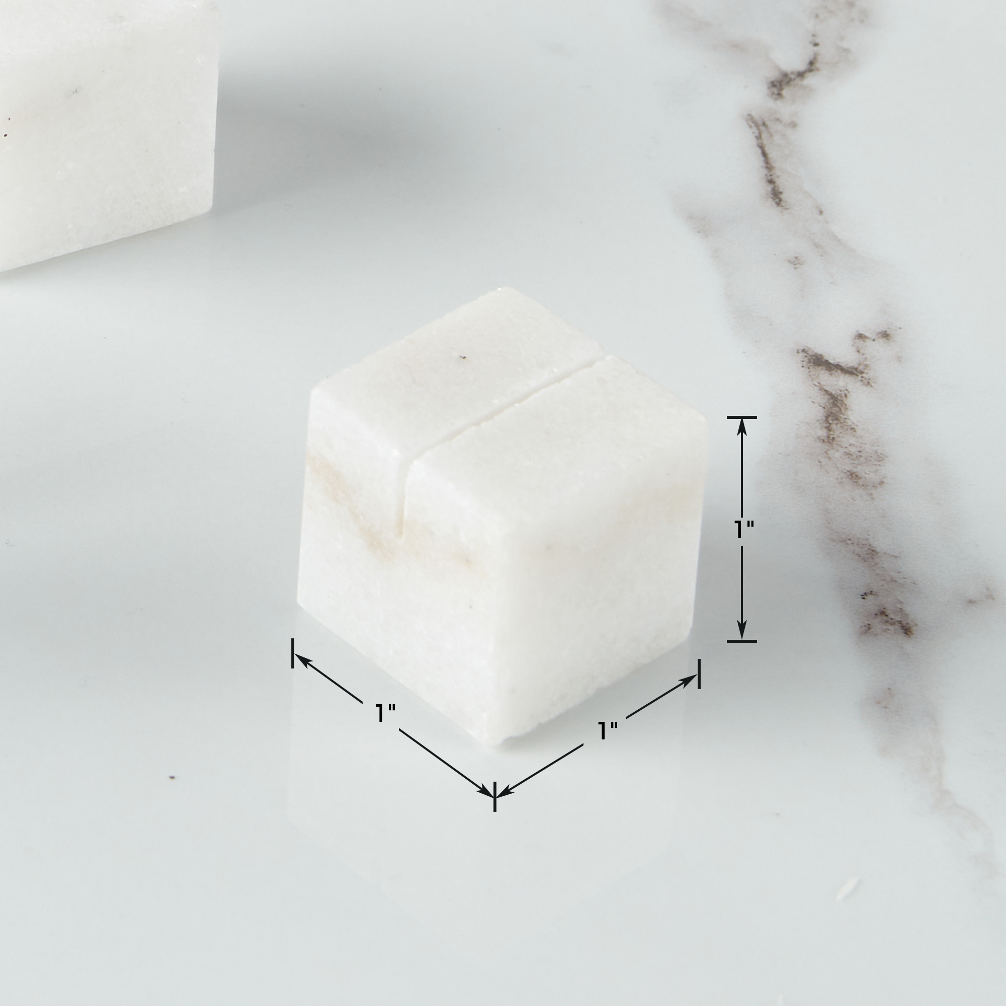 Handcrafted Elegant Polished White Marble Place Card Holders Set of 4 - Image 14