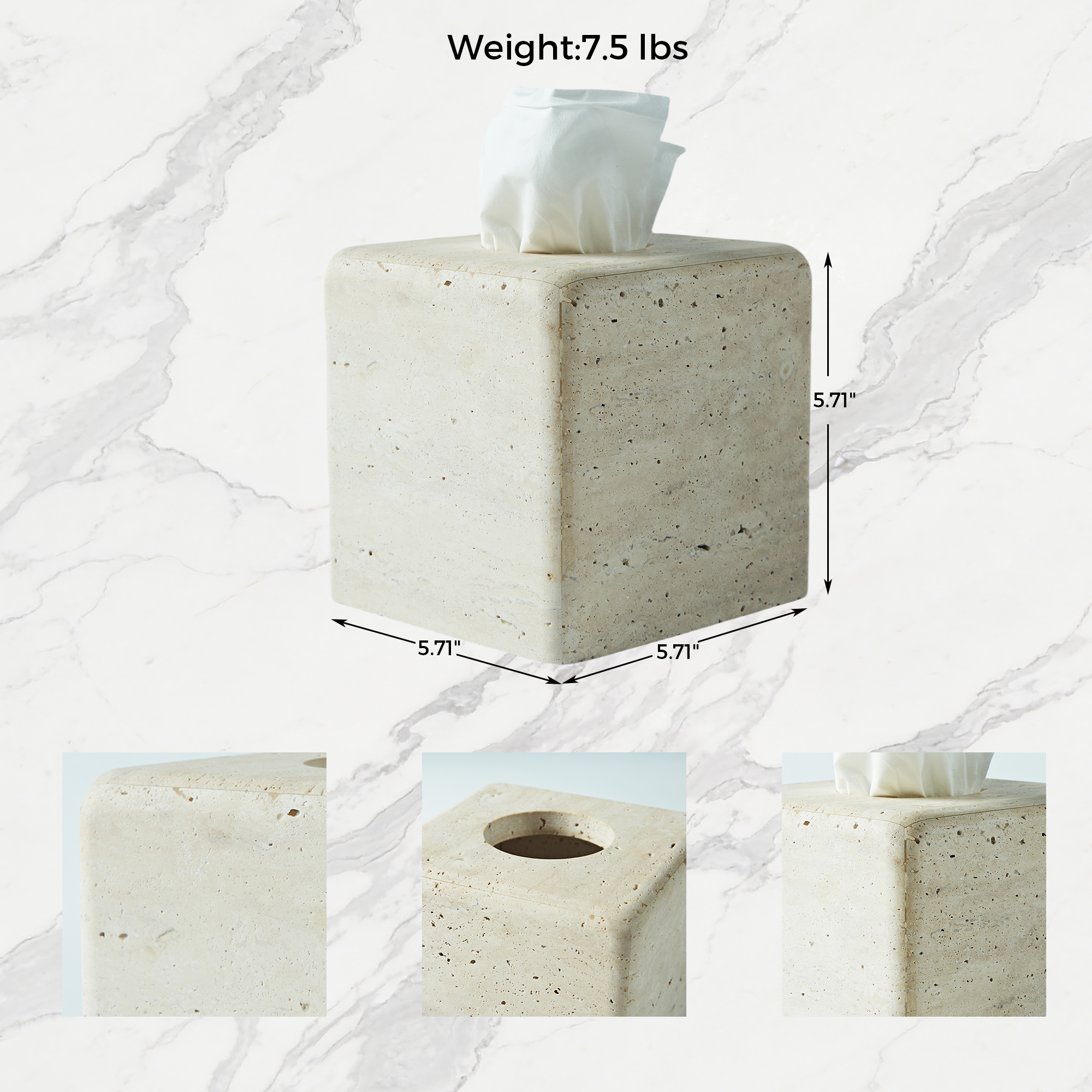 Natural Travertine Bath Accessories - Image 20
