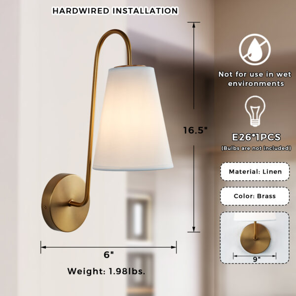Elegant Design Minimalist Sconce with Linen Shade - Image 2