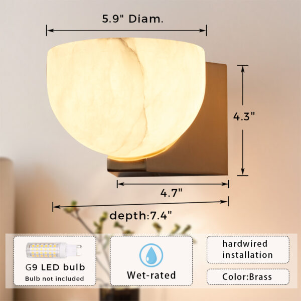 Engraved Elegance Alabaster Sconce - Image 22