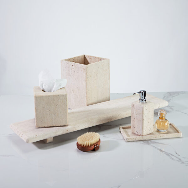 Nature's Touch Travertine Bath Accessories - Image 27