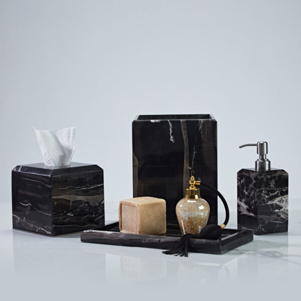 Silver Dragon Marble Luxe Trash Can/Wastebasket - Image 17