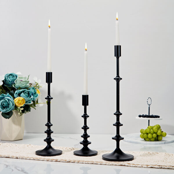 Modern Aluminum Taper Candle Holder with Powdercoated Finish - Image 2