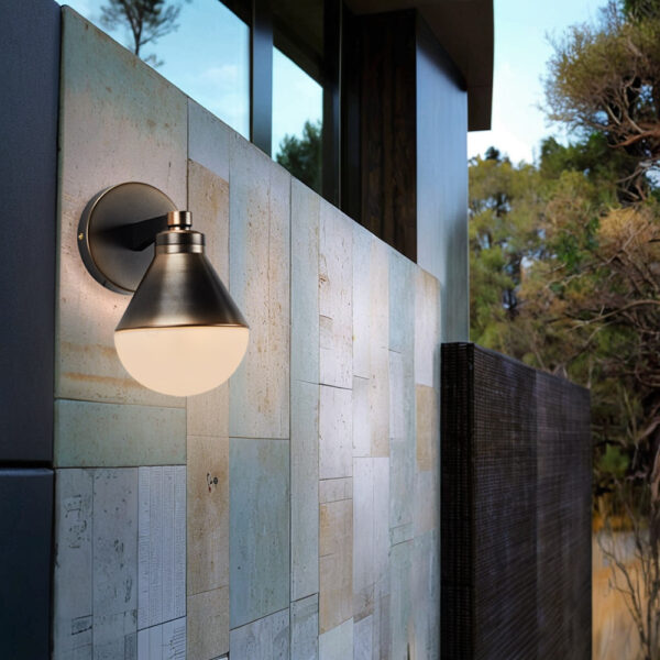 Industrial Conical Milk Glass Sconce - Image 25