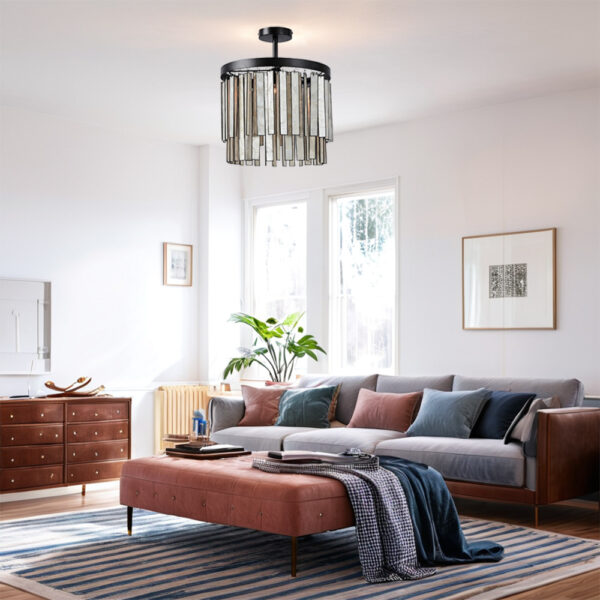 Brushed Brass Finish Capiz Shell Ceiling Light - Image 7