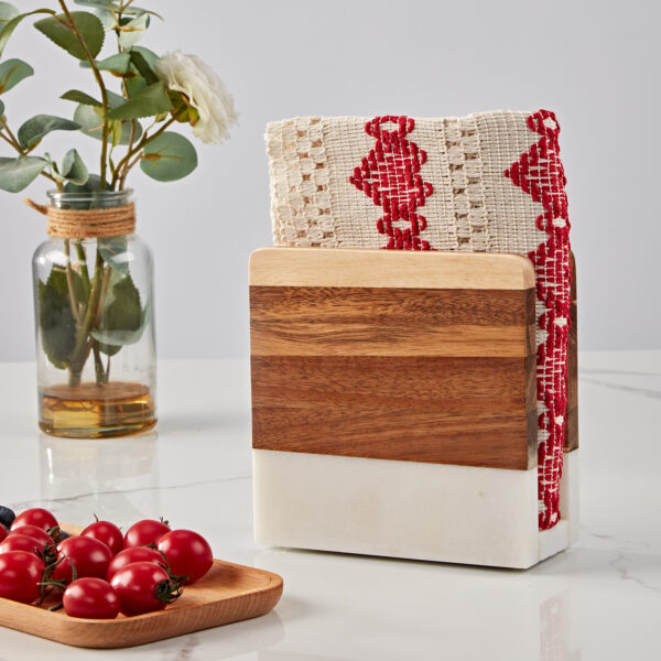 Modern Wood and Marble Napkin Holder - Image 13