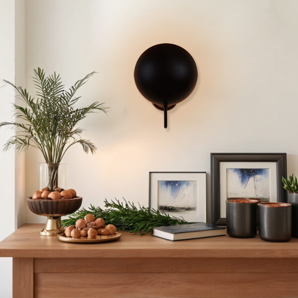 Brass Handcrafted Round Shade Sconce - Image 6