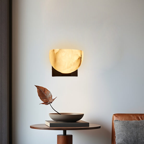 Engraved Elegance Alabaster Sconce - Image 6