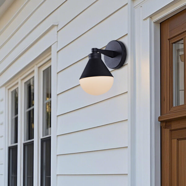 Industrial Conical Milk Glass Sconce - Image 16