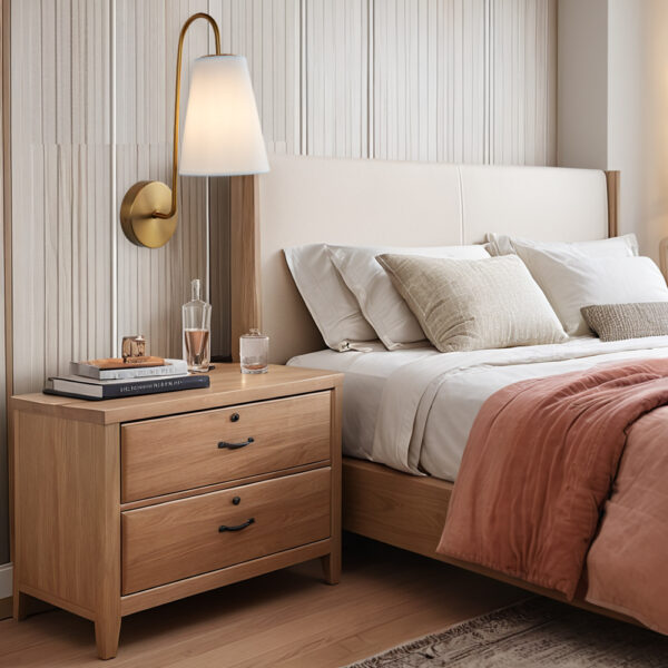 Elegant Design Minimalist Sconce with Linen Shade - Image 18