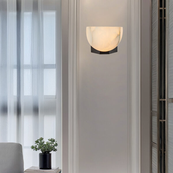Engraved Elegance Alabaster Sconce - Image 13