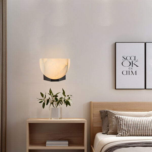 Engraved Elegance Alabaster Sconce - Image 8