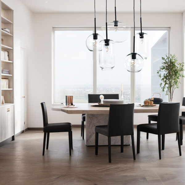 Adjustable Glass Shade Chandelier - Image 8