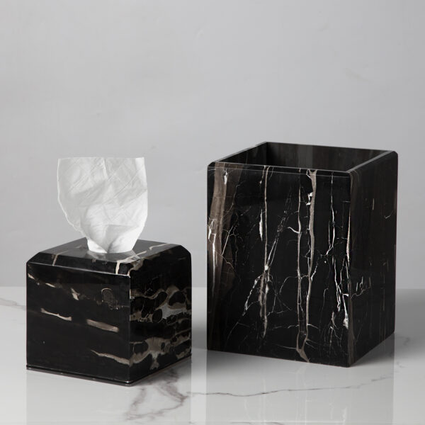Silver Dragon Marble Luxe Trash Can/Wastebasket - Image 11