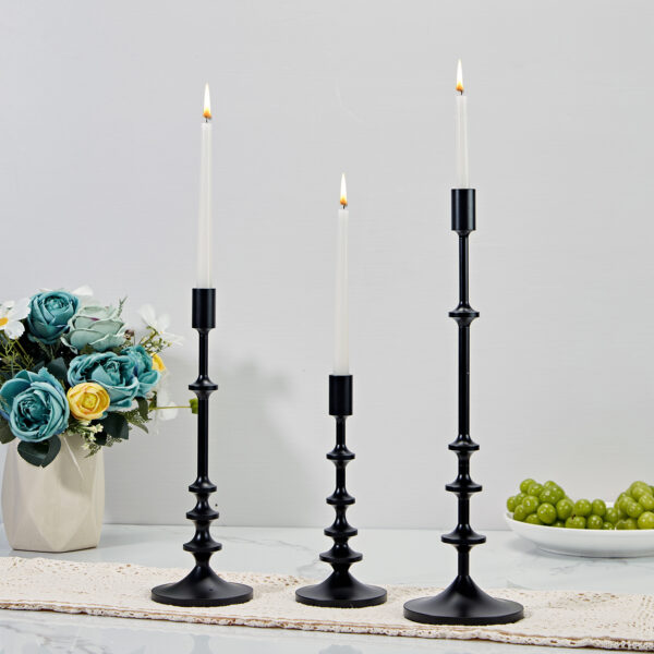 Modern Aluminum Taper Candle Holder with Powdercoated Finish - Image 3