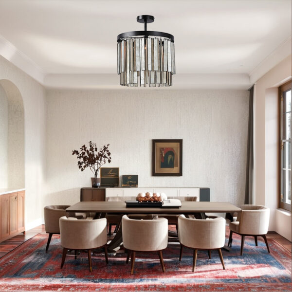 Brushed Brass Finish Capiz Shell Ceiling Light - Image 8