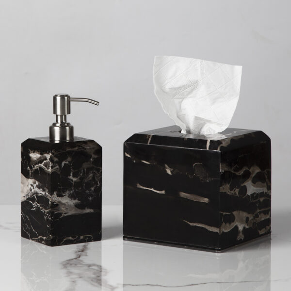 Silver Dragon Marble Luxe Trash Can/Wastebasket - Image 12