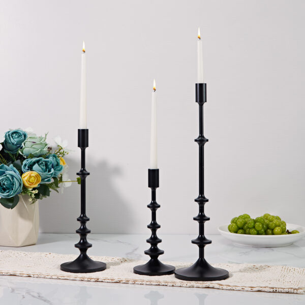 Modern Aluminum Taper Candle Holder with Powdercoated Finish - Image 4