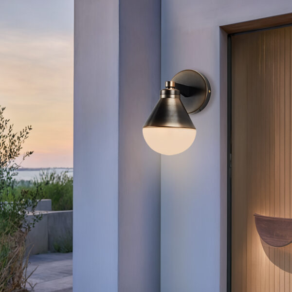 Industrial Conical Milk Glass Sconce - Image 26