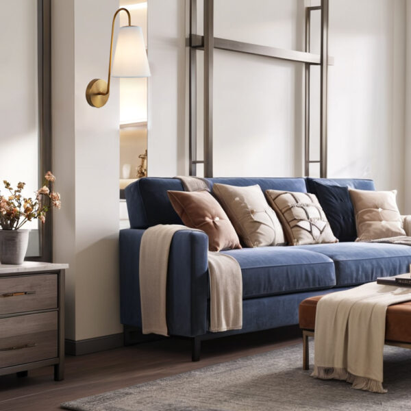 Elegant Design Minimalist Sconce with Linen Shade - Image 9