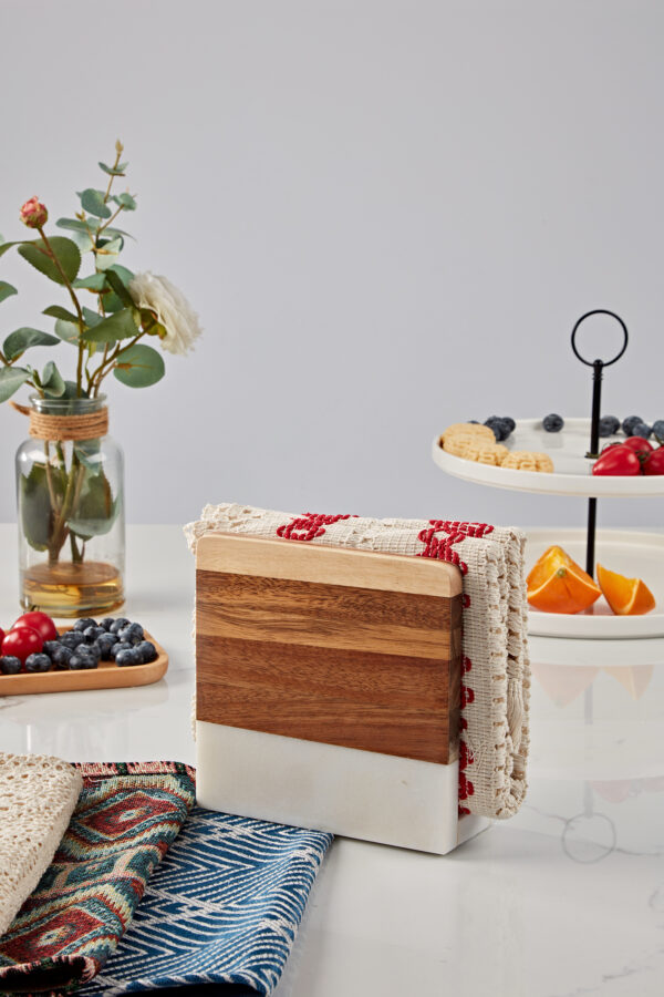 Modern Wood and Marble Napkin Holder - Image 16