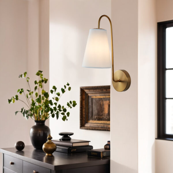 Elegant Design Minimalist Sconce with Linen Shade - Image 10