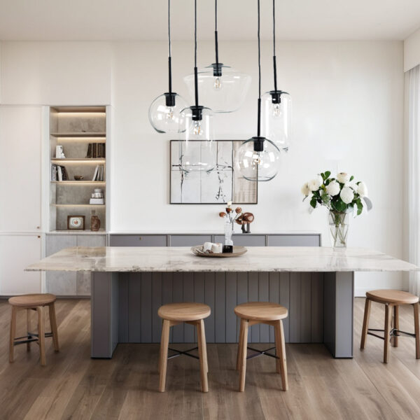Adjustable Glass Shade Chandelier - Image 11