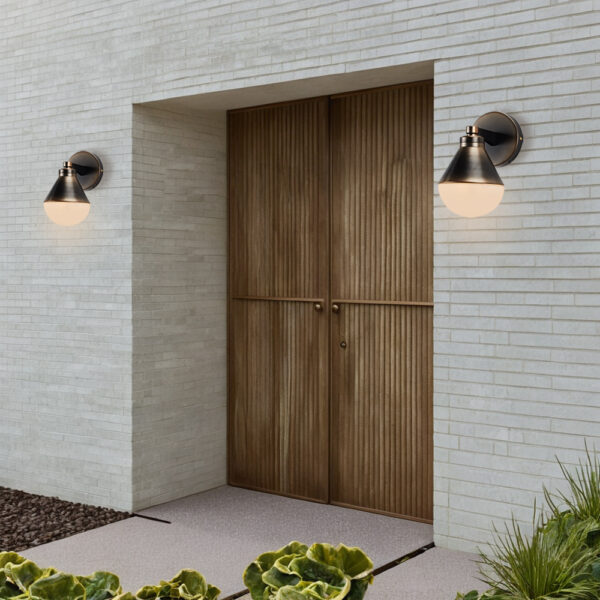 Industrial Conical Milk Glass Sconce - Image 29