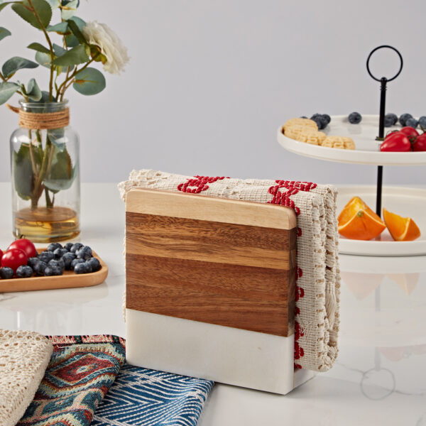 Modern Wood and Marble Napkin Holder - Image 17