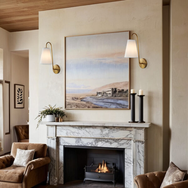 Elegant Design Minimalist Sconce with Linen Shade - Image 11
