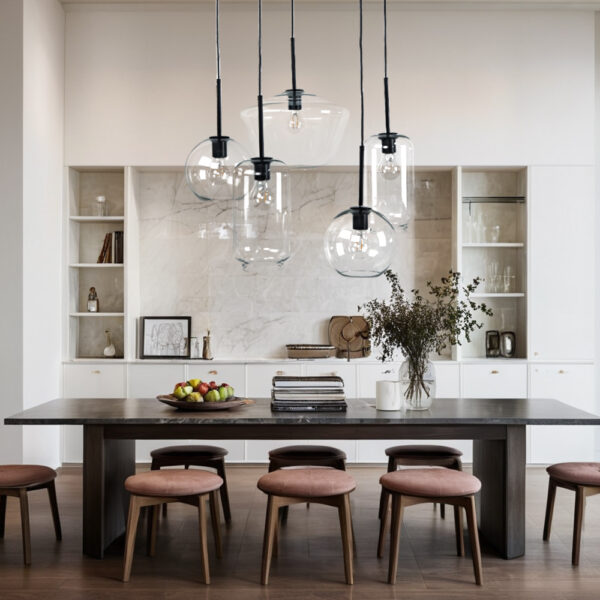 Adjustable Glass Shade Chandelier - Image 12