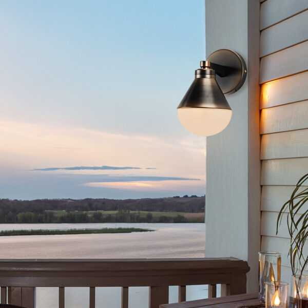 Industrial Conical Milk Glass Sconce - Image 28