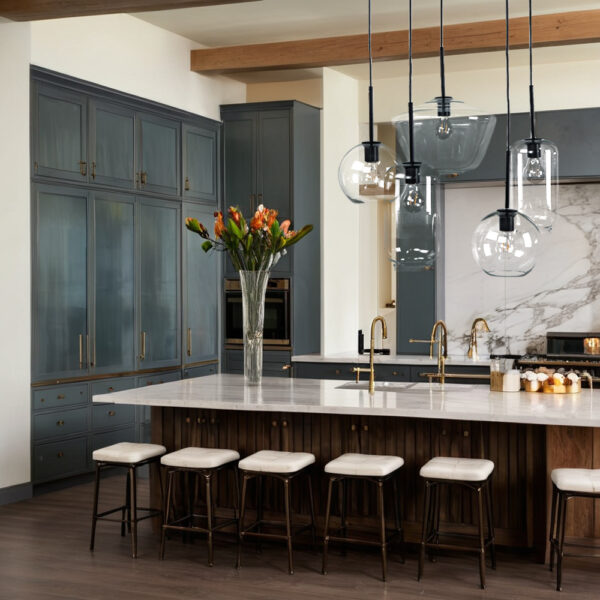 Adjustable Glass Shade Chandelier - Image 13