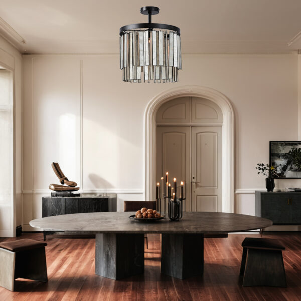 Brushed Brass Finish Capiz Shell Ceiling Light - Image 13