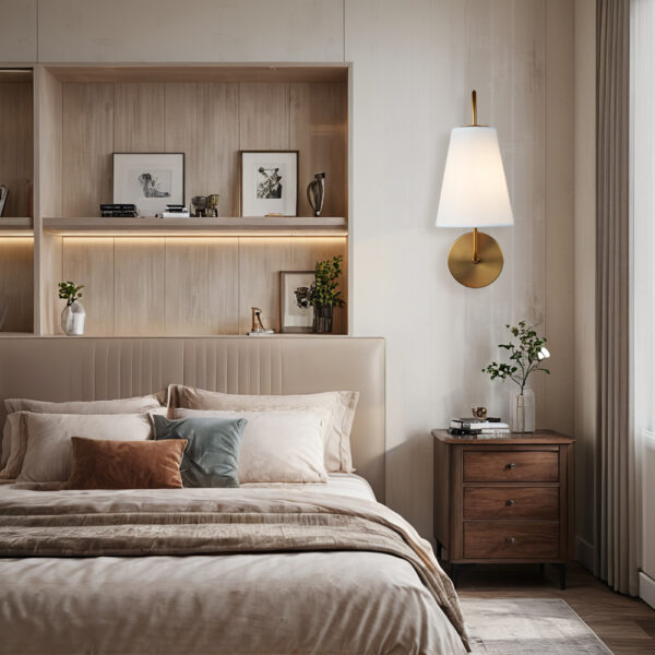 Elegant Design Minimalist Sconce with Linen Shade - Image 14
