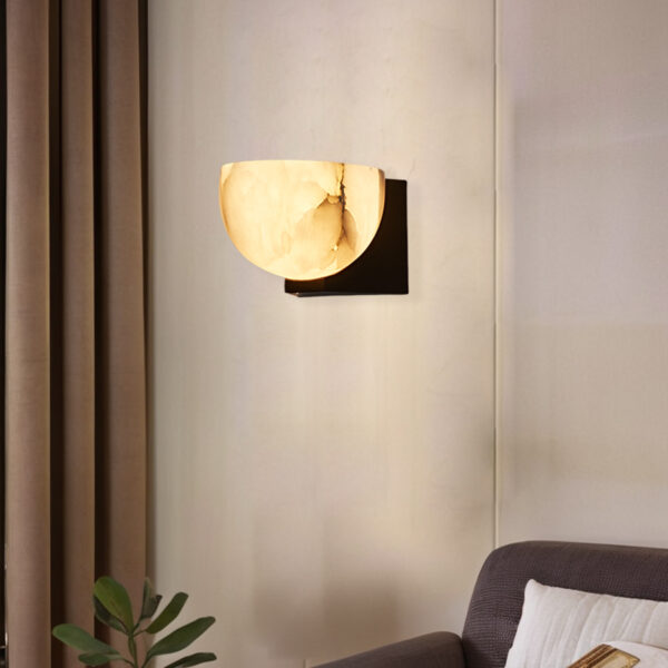 Engraved Elegance Alabaster Sconce - Image 7
