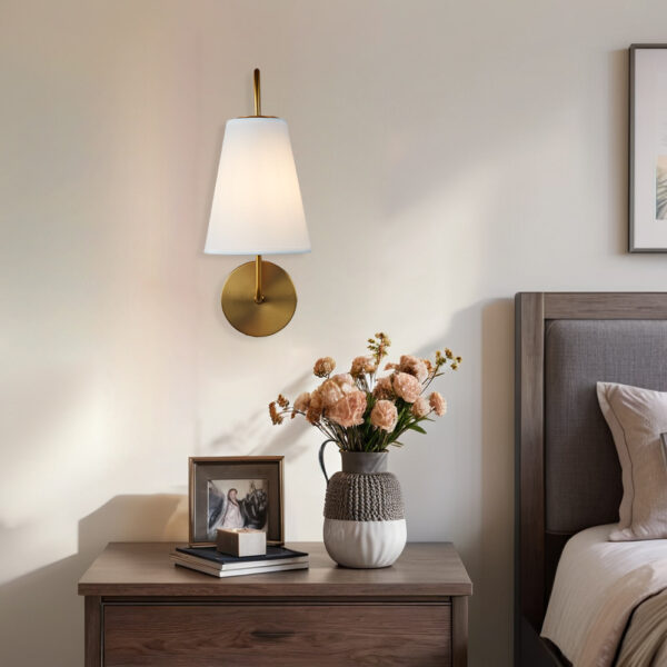 Elegant Design Minimalist Sconce with Linen Shade - Image 15